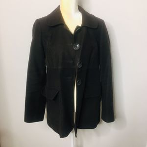 Gap Women’s Brown Suede Car Coat Shirt Jacket_Size Medium M